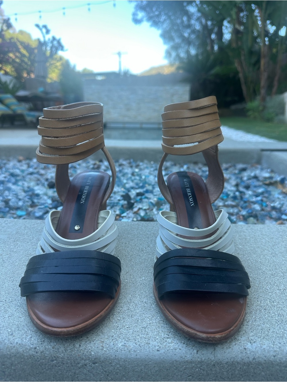 Matt Bernson Colorblock Leather Strappy Sandals Size 6